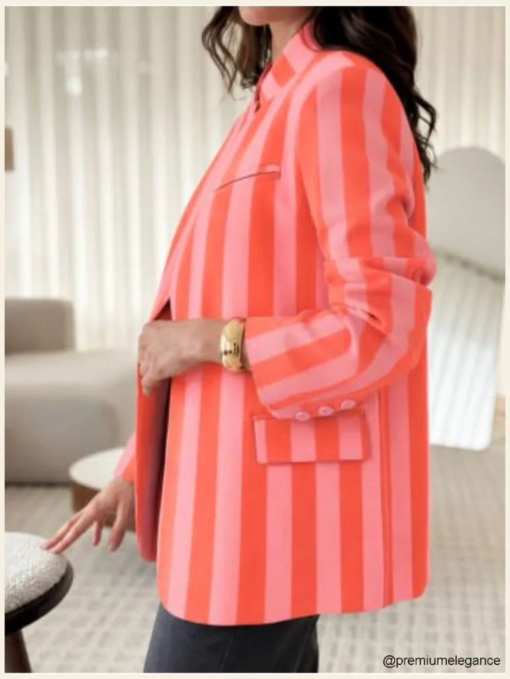 Womens Plaid Blazer Business Casual Stand Collar Open Front Suit Jacket